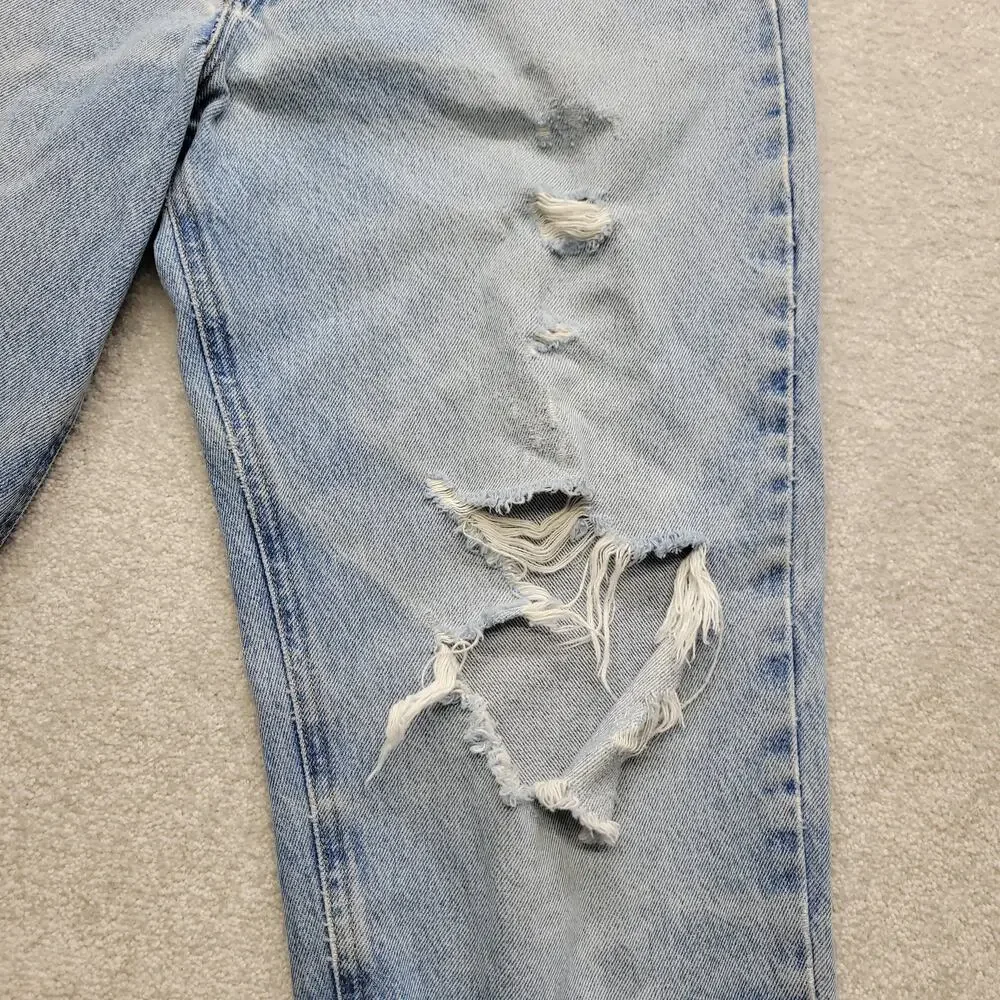 Carhartt B17 DST Mens 36x32 Relaxed Fit Distressed Jeans Light Wash Denim